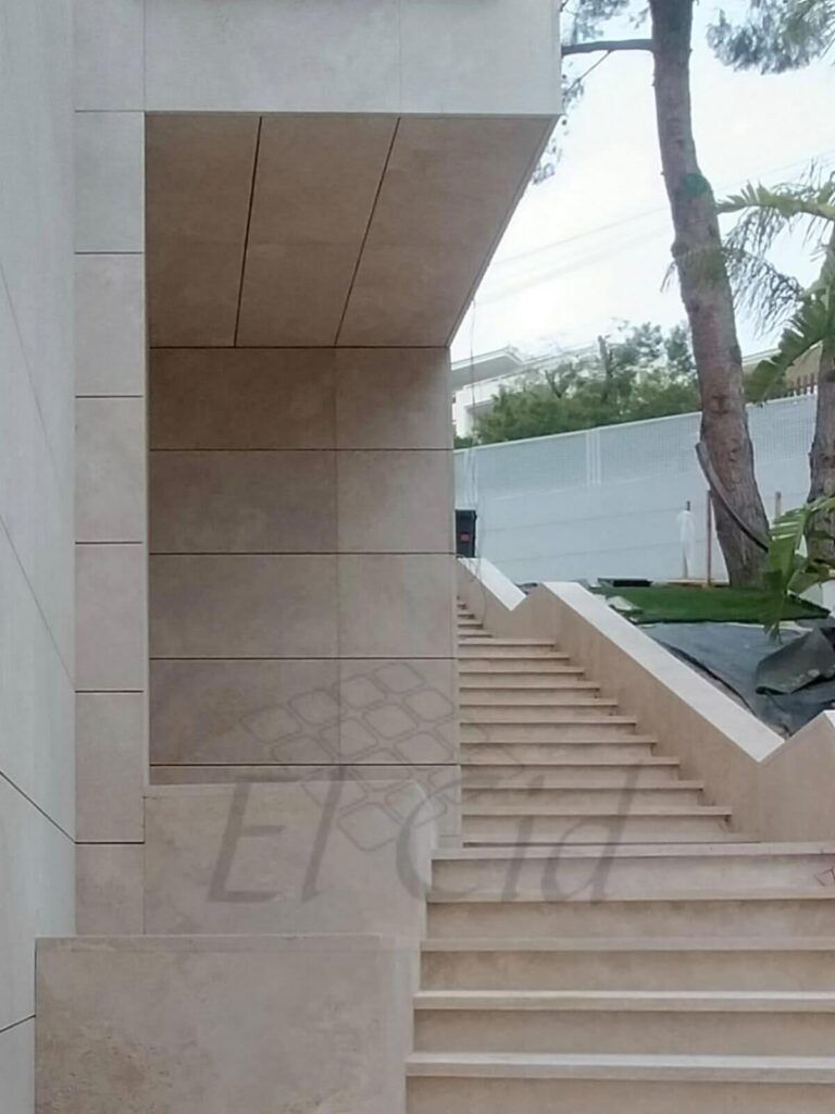 escalera travertino Rómulo Ley sólo amolado