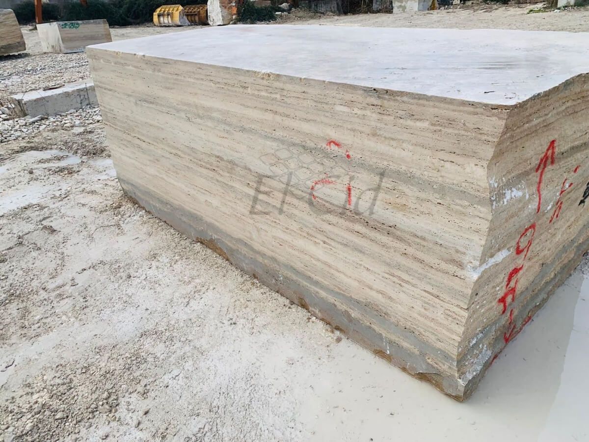 Bloque de Travertino Romano Silver de fábrica El CID especializada en piedra natural