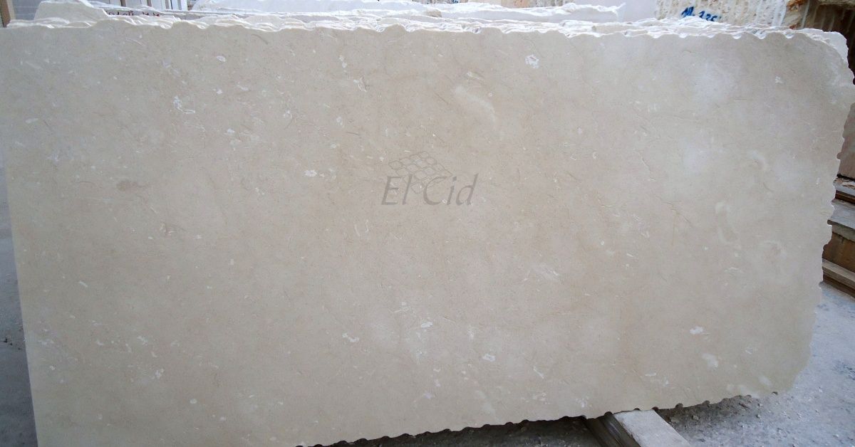 tabla de mármol Crema Marfil pulido en apomazado El Cid- Monforte-Alicante